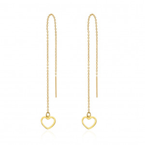 Cercei aur 14K lungi cu lantisor si inima DiAmanti PL0211KPG14K-AS (Aur 585‰ 0,55 g.)